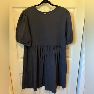 Tradlands Black Midi Dress with Puff Sleeves
